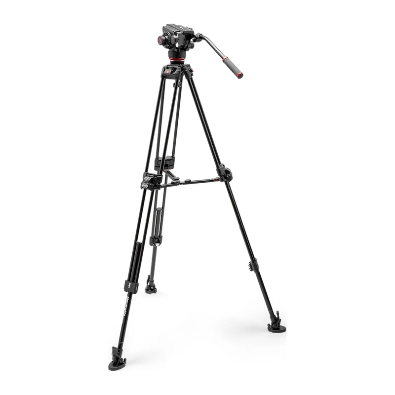 Manfrotto 504X Fluid Video Head with 645 FAST Twin Aluminium Tripod